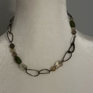 Silpada silver and green stone necklace